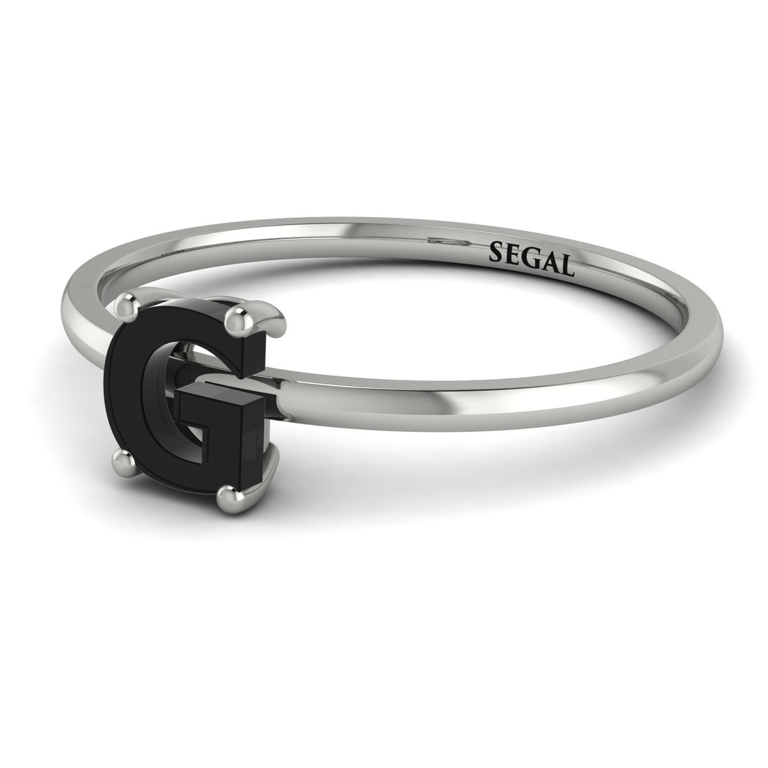 G Letter - Initial White Gold Diamond Ring